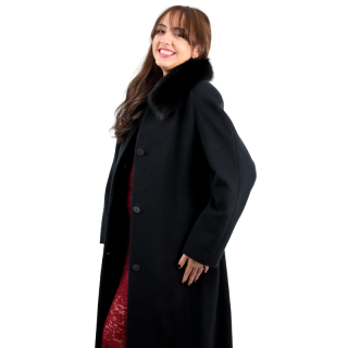 Casaco comprido com gola de pêlo | Kilograma