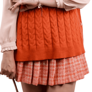 Saia laranja plissada | Kilograma