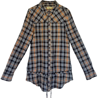 Camisa xadrez laranja e castanha | Kilograma