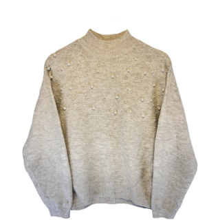 Camisola Bege com Pérolas | kilograma