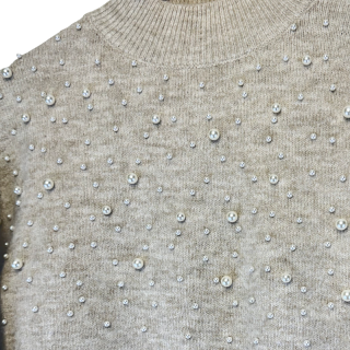 Camisola Bege com Pérolas | kilograma