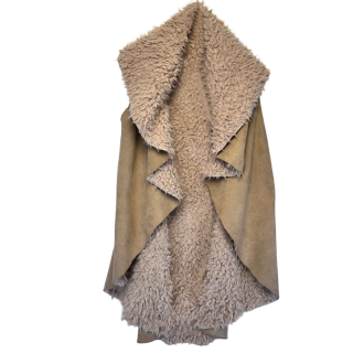 Capa bege com gola de pelo | Kilograma