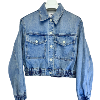 Casaco de ganga com botões de flores | Kilograma