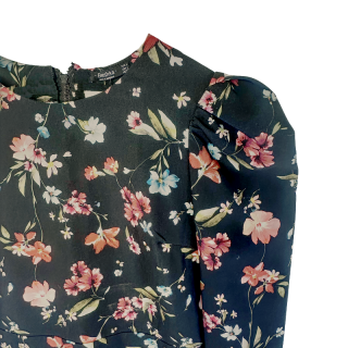 Vestido preto floral | Kilograma