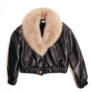 Casaco de napa com gola em pêlo | Kilograma