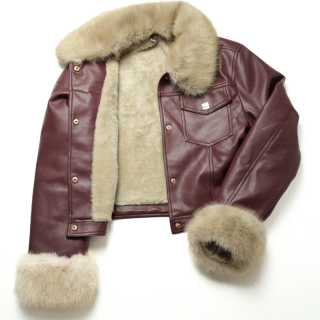 Casaco napa bordeaux com pêlo | Kilograma
