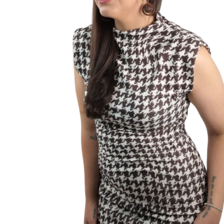 Vestido padrão pied‑de‑poule | Kilograma